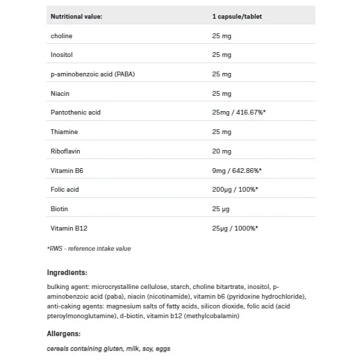 B Complex 25 Methyl - Витамин B Комплекс, Разфасовка 180 tabs - SFD