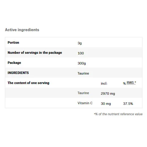 Taurine Powder - Таурин, Разфасовка 500g - SFD