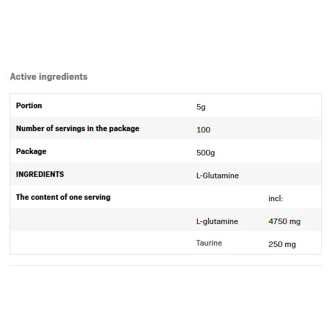 L-Glutamine - Глутамин, Разфасовка 500g - SFD