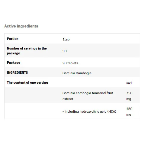 Garcinia Cambogia - Липотропен Фет Бърнер - Гарциния, Разфасовка 90 tabs - SFD
