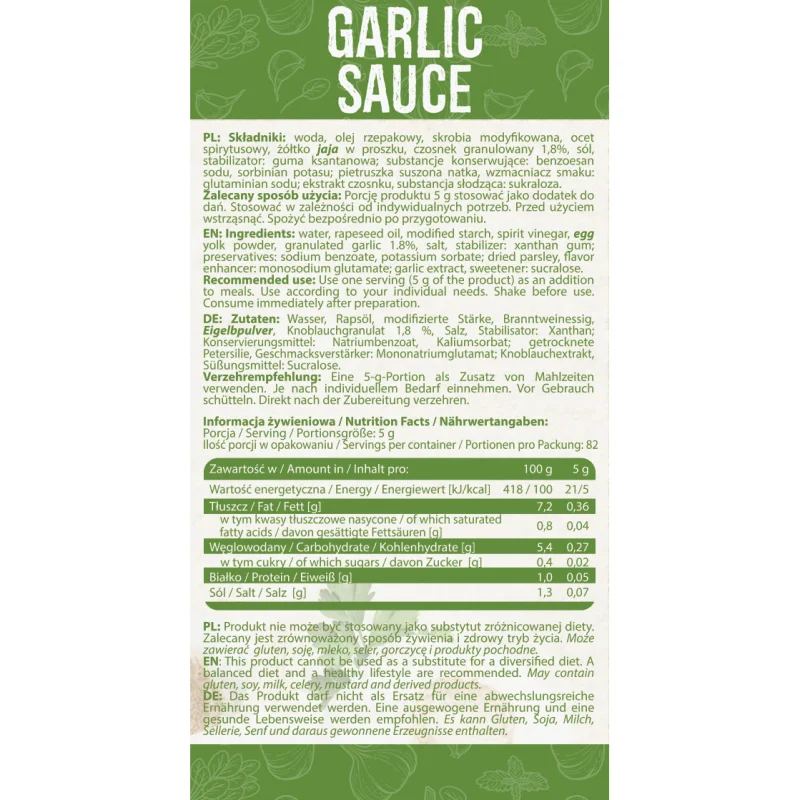 Sauce Garlic - Диетичен Сос - Allnutrition