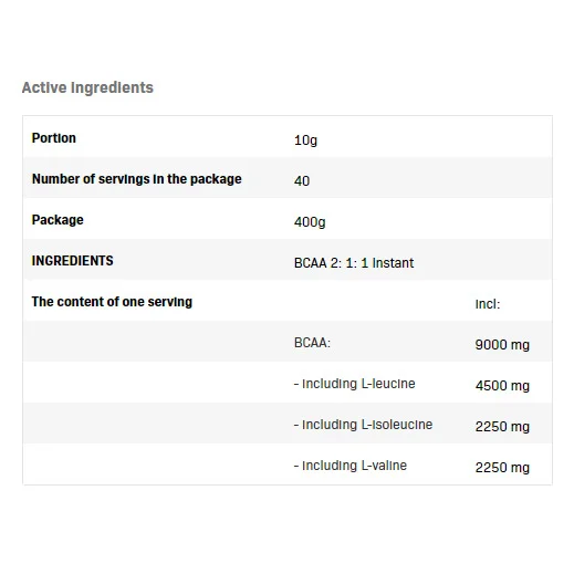 BCAA 2:1:1 Instant, Разфасовка 400g - SFD