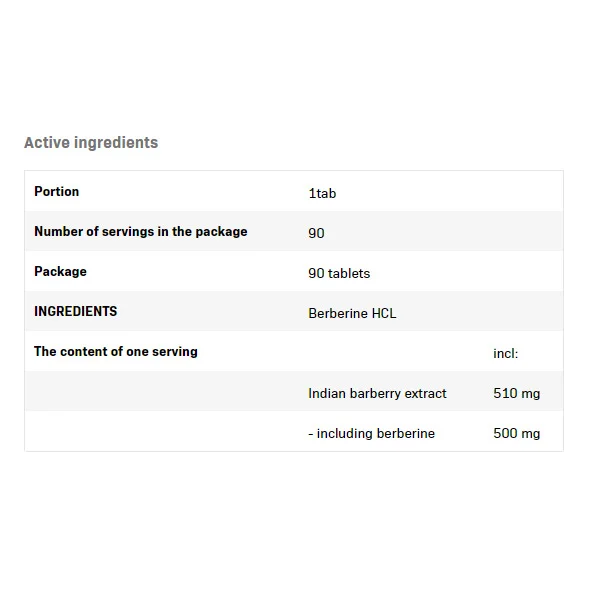 Berberine HCL - Берберин, Разфасовка 90 tabs - SFD