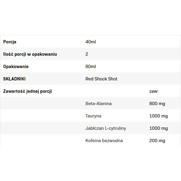 Red Shock - Азотен Бустер, Разфасовка 80ml - Allnutrition