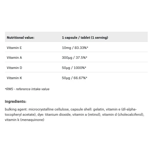 Vitamin ADEK - Витамин ADEK, Разфасовка 60 caps - Allnutrition