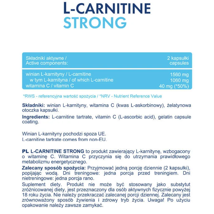 L-Carnitine Strong - Л-Карнитин, Разфасовка 120 caps - SFD