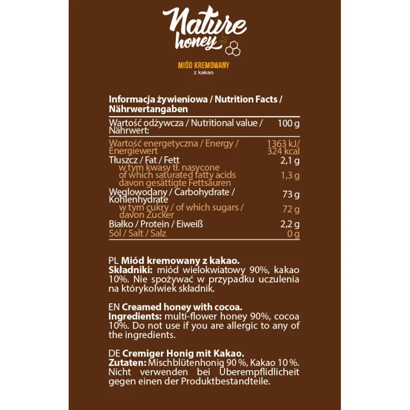 Nature Honey With Cocoa - Натурален Мед - Allnutrition