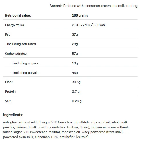 NutLove Pralines Cinnamon - Диетични Бонбони - Allnutrition