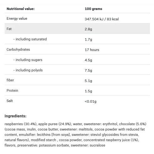 FruLove Choco In Jelly - Raspberry - Конфитюр, Разфасовка 300g - Allnutrition
