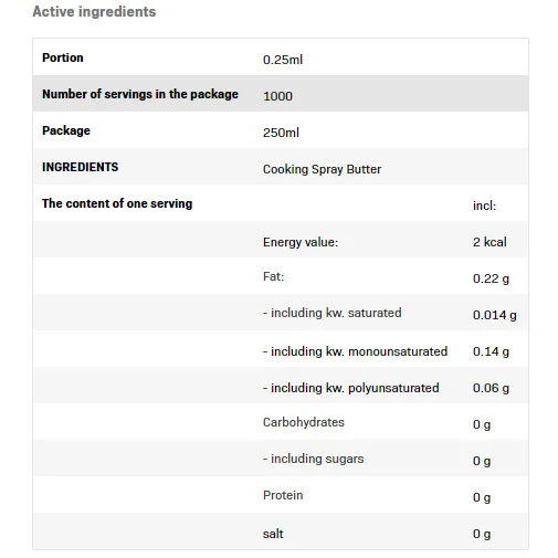 Cooking Spray - Butter Oil - Спрей За Готвене, Разфасовка 250ml - Allnutrition
