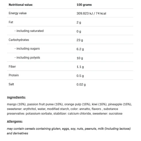 FruLove - Exotic Fruits - Диетичен Конфитюр, Разфасовка 1kg - Allnutrition