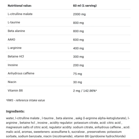 LOCO Shot Power & Pump - Азотен Бустер, Разфасовка 120 ml - Allnutrition