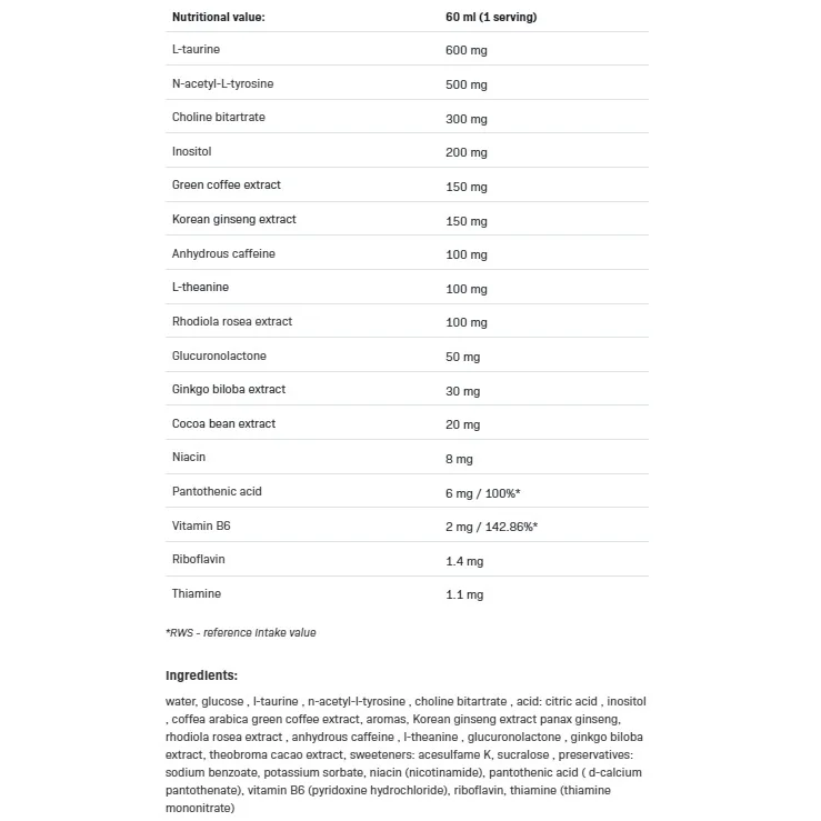 LOCO Shot Focus & Stimulus - Азотен Бустер, Разфасовка 120 ml - Allnutrition