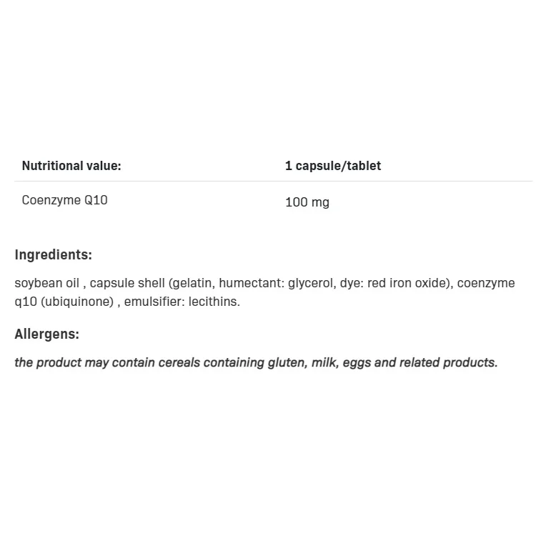 Coenzyme Q10 - Коензим Q10, Разфасовка 100 caps - Allnutrition