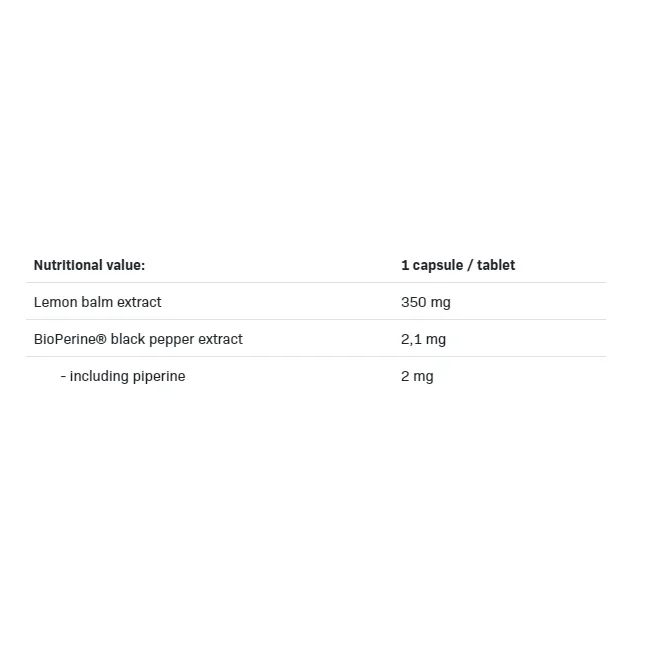 Lemon Balm - Маточина, Разфасовка 100 caps - Allnutrition