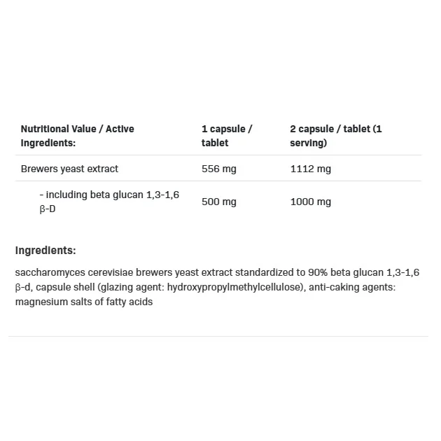 Beta Glucan - Бета Глюкан, Разфасовка 100 caps - Allnutrition