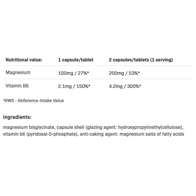 Magnesium Chelate + B6 - Магнезиев Хелат + Витамин B6, Разфасовка 100 caps - Allnutrition
