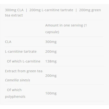 CLA + L-Carnitine + Green Tea - Липотропен Фет Бърнър, Разфасовка 120 caps - Allnutrition