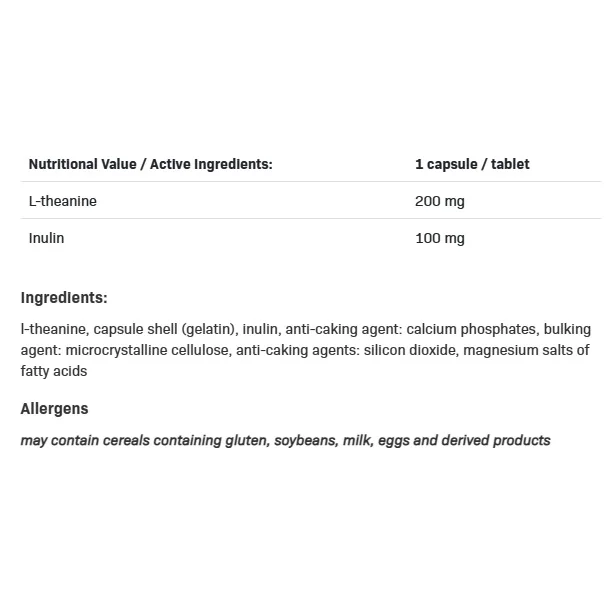 L-Theanine - Теанин, Разфасовка 100 caps - Allnutrition