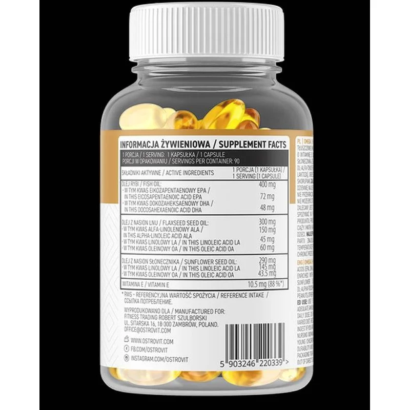 Omega 3-6-9 / 90 Гел капсули, 90 дози - OstroVit