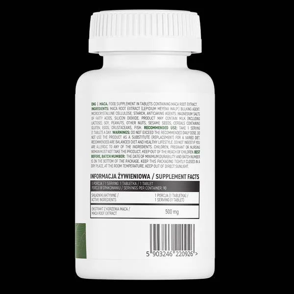 Maca 500 mg / 90 Таблетки, 90 дози - OstroVit