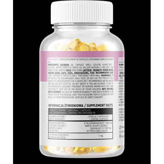 Garlic 1000 mg / Odorless / 90 Гел капсули, 90 дози - OstroVit