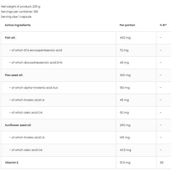 Omega 3-6-9 / 180 Гел капсули, 180 дози - OstroVit