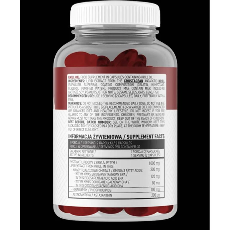 Krill Oil 500 mg / 60 Гел капсули, 30 дози - OstroVit