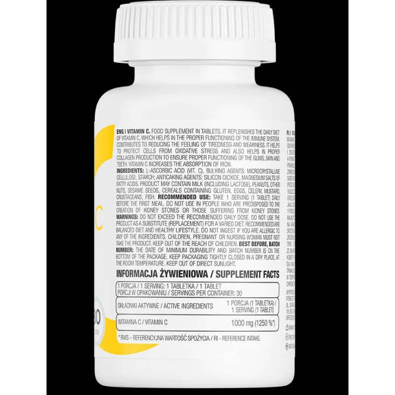 Vitamin C 1000 mg / 30 Таблетки, 30 дози - OstroVit