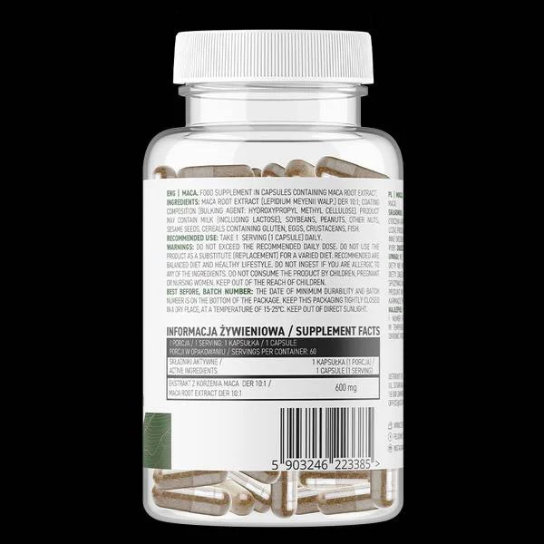 Maca 600 mg / Vege / 60 капсули, 60 дози - OstroVit