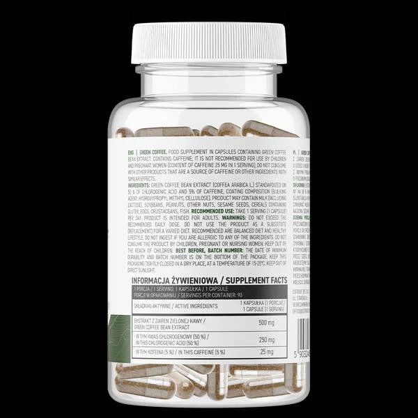Green Coffee 500 mg / Vege / 90 капсули, 90 дози - OstroVit