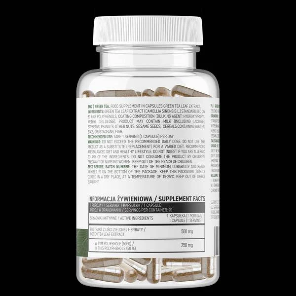 Green Tea 500 mg / Vege / 90 капсули, 90 дози - OstroVit