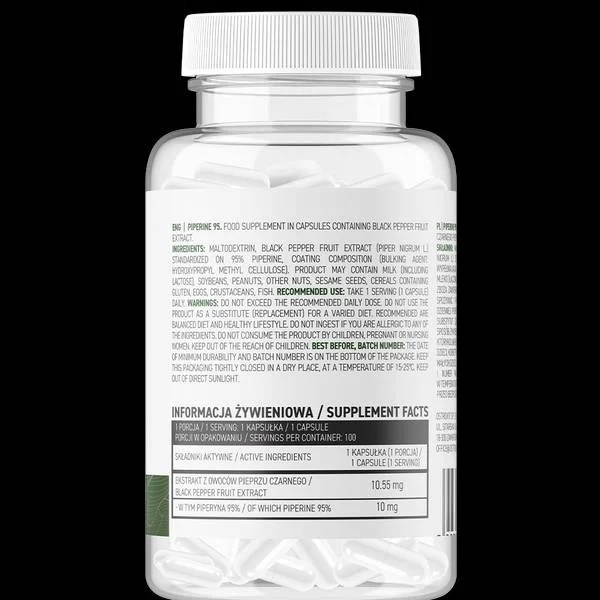 Piperine 95 Vege | 10 mg / 100 капсули, 100 дози - OstroVit