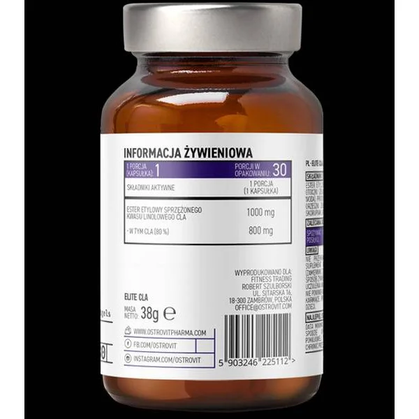 Elite CLA 1000 mg / 30 Гел капсули, 30 дози - OstroVit