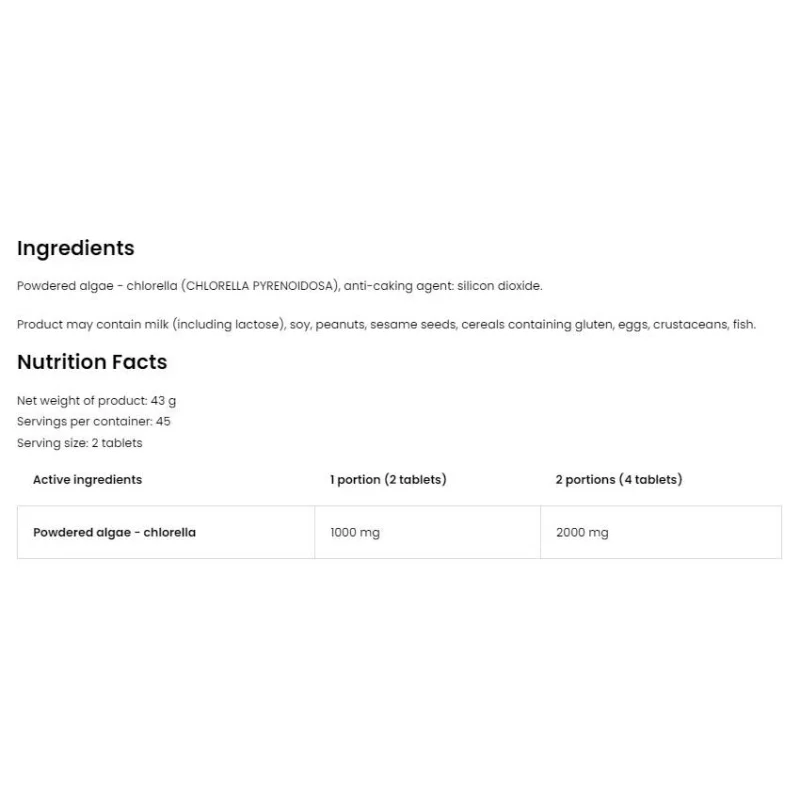 Chlorella / 90 Таблетки, 45 дози - OstroVit