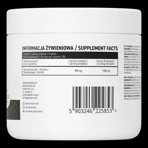 Chlorella / 1000 Таблетки, 500 дози - OstroVit