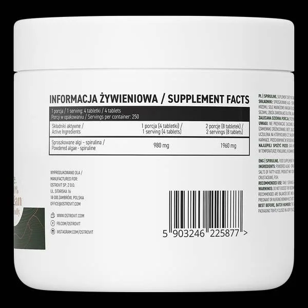 Spiruline / 1000 Таблетки, 250 дози - OstroVit