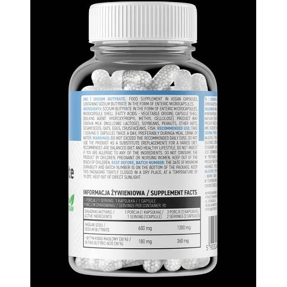 Sodium Butyrate 600 mg / 90 капсули, 90 дози - OstroVit