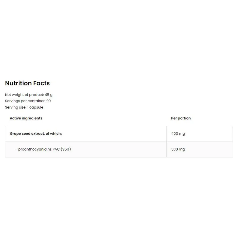 Grape Seed Extract 400 mg / 90 капсули, 90 дози - OstroVit