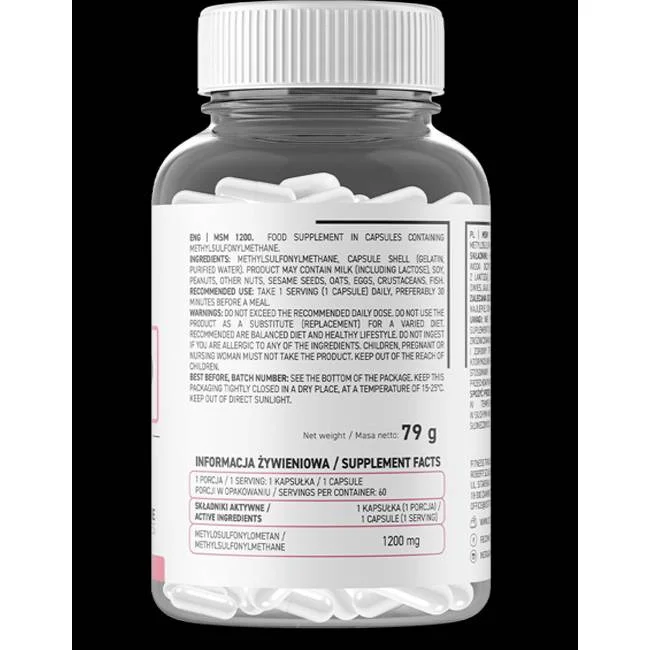 MSM 1200 mg / 60 капсули, 60 дози - OstroVit