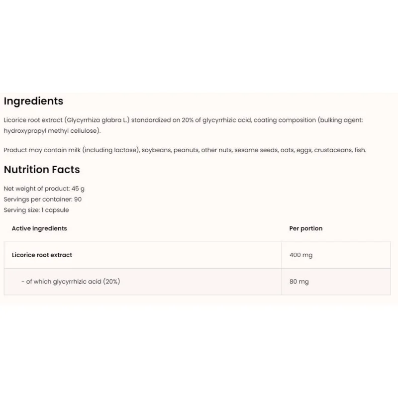 Licorice 400 mg / Vege / 90 капсули, 90 дози - OstroVit