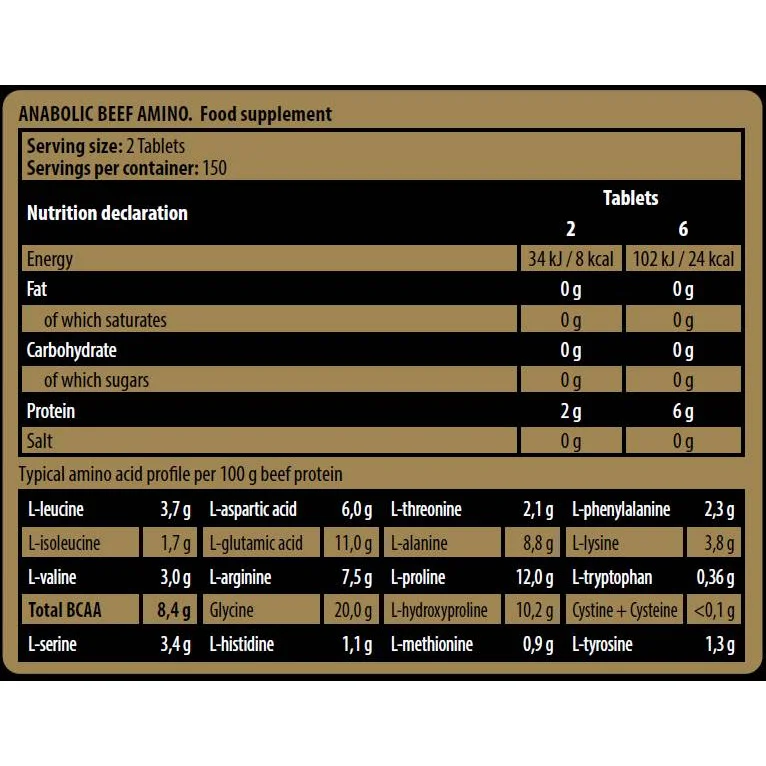 Anabolic Beef Amino (150 дози) / 300 Таблетки - Kevin Levrone
