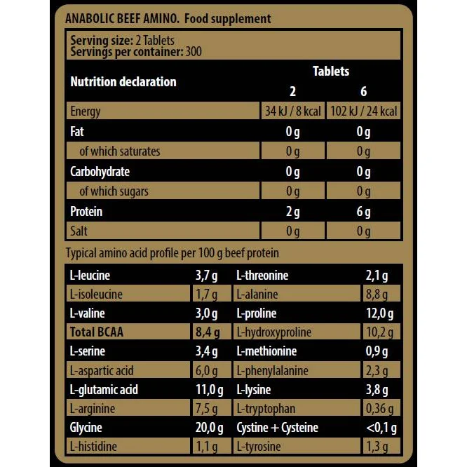 Anabolic Beef Amino (300 дози) / 600 Таблетки - Kevin Levrone