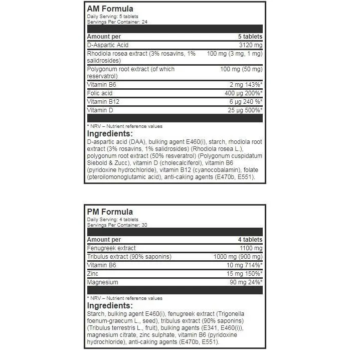 LevroTEST AM/PM Formula (30 дози) / 2 x 120 Таблетки - Kevin Levrone
