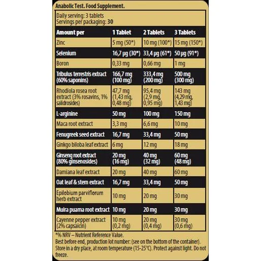 Black Line / Anabolic Test (30 дози) / 90 Таблетки - Kevin Levrone