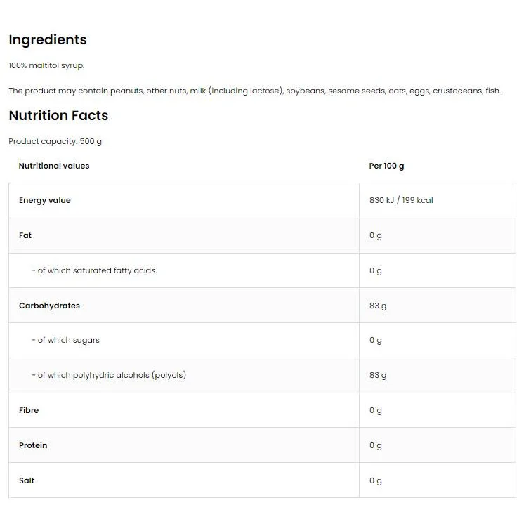 Maltitol Syrup / 500 мл - OstroVit