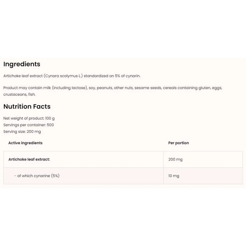 Artichoke Extract Powder / 100 грама, 500 дози - OstroVit