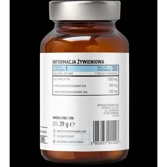 Omega 3 500/250 / 30 Гел капсули, 30 дози - OstroVit