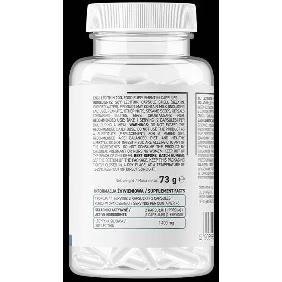 Lecithin 700 mg / 90 капсули, 45 дози - OstroVit
