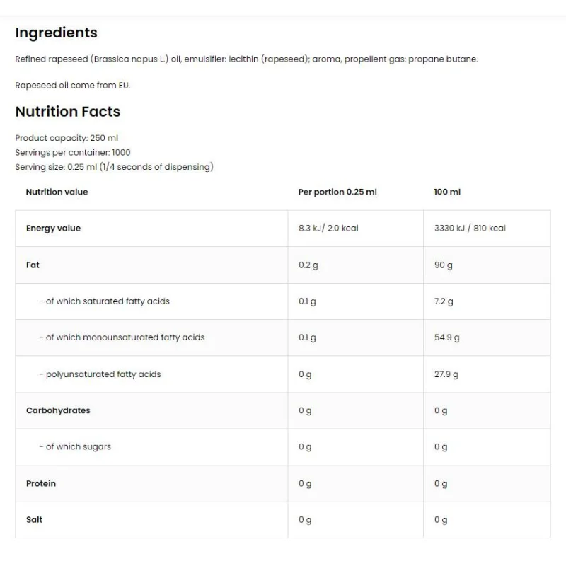 Cooking Spray / Butter / 250 мл - OstroVit